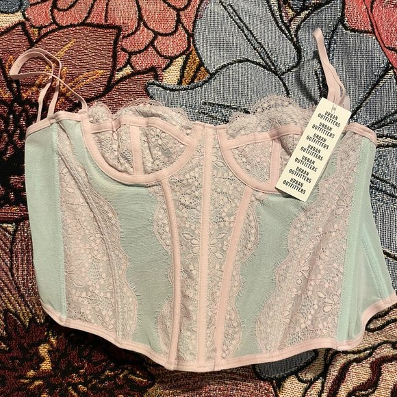 pink and blue corset urban outfitters